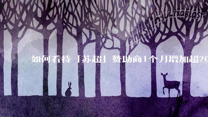如何看待「苏超」赞助商1个月增加超200%，达到中超2倍？